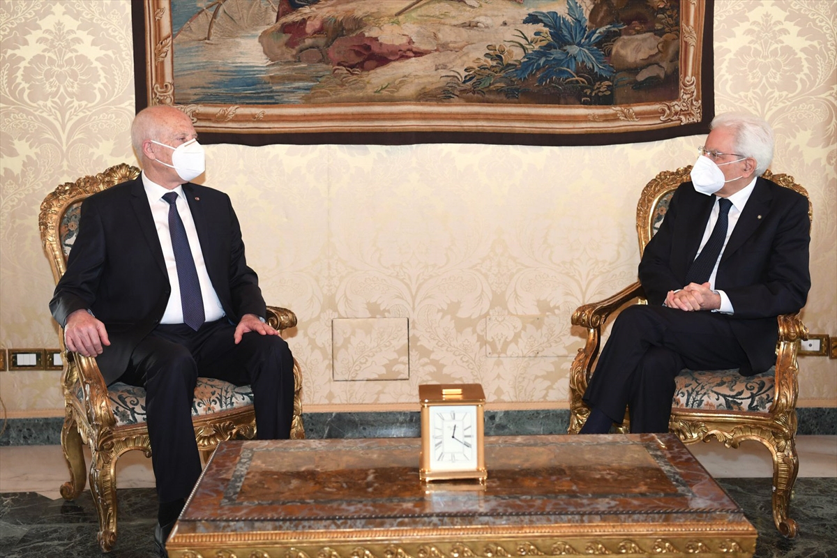 Tunus Cumhurbaşkanı Said İtalya'da resmi temaslarda bulundu