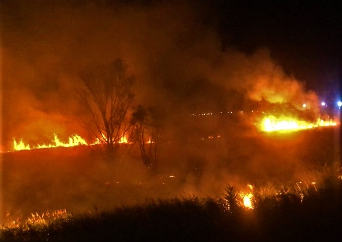 Burdur Gölü kenarındaki sazlıklarda yangın