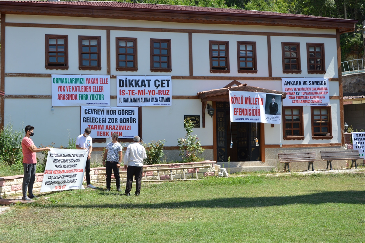 Samsun'da köylülerden taş ocağı sahasının genişletilmesine tepki