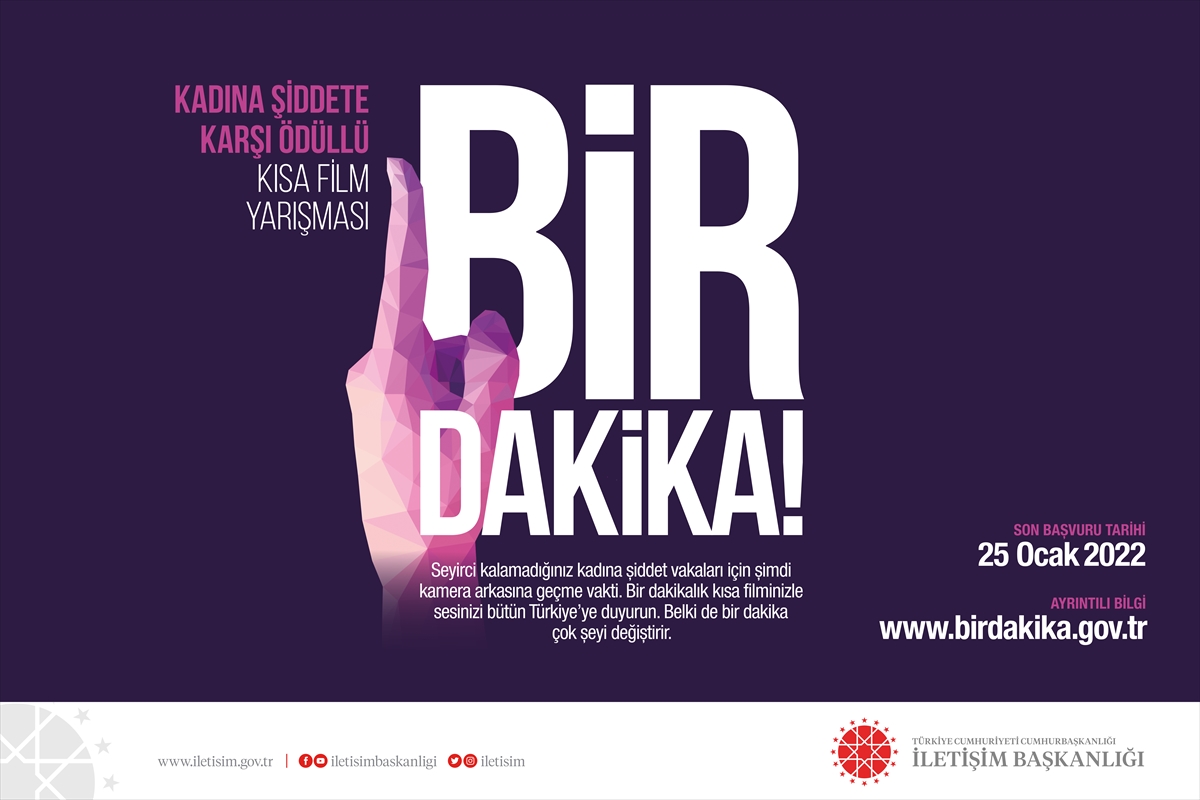 Kadına yönelik şiddette farkındalık için “Bir Dakika” kısa film yarışması