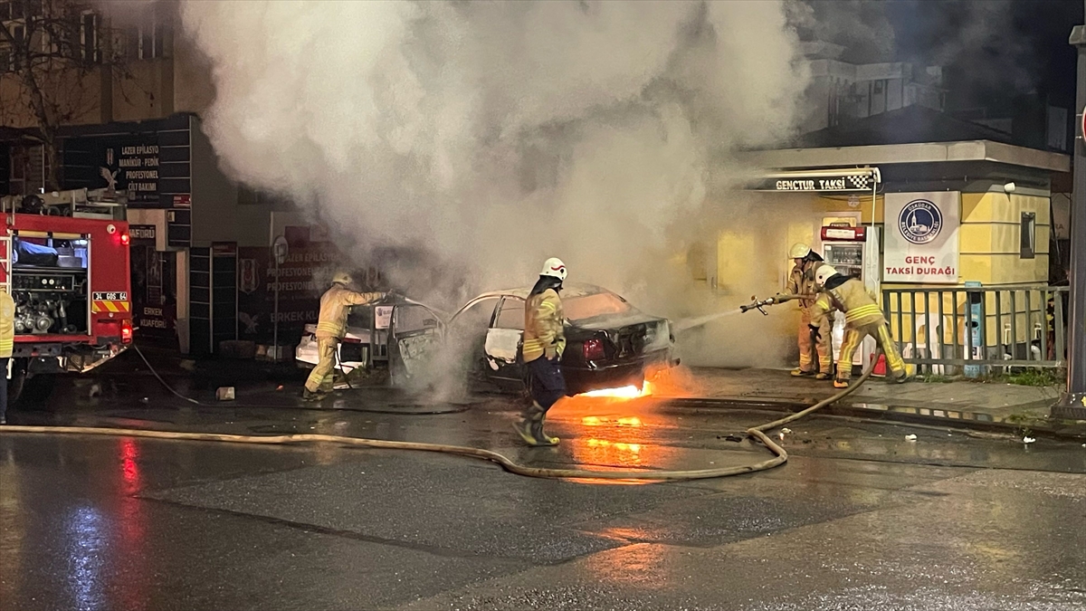 Ümraniye’de LPG’li otomobilde yangın çıktı
