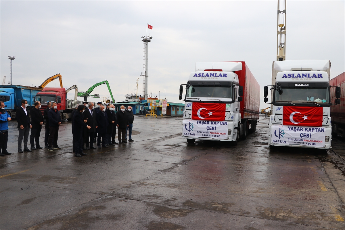 Tekirdağ'dan Suriye'ye 100 ton un gönderildi