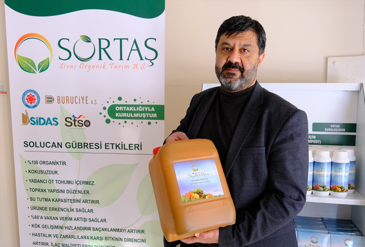 Sivas'ta verimi yüzde 50 artıran sıvı solucan gübresinden 50 bin litre üretilecek