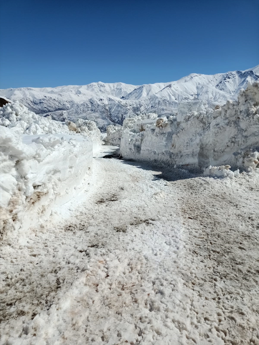 Hakkari'de yüksek kesimlerde karla mücadele çalışması sürüyor