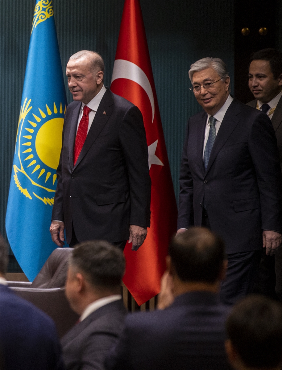Kazakistan Cumhurbaşkanı Tokayev, Cumhurbaşkanı Erdoğan ile ortak basın toplantısında konuştu: