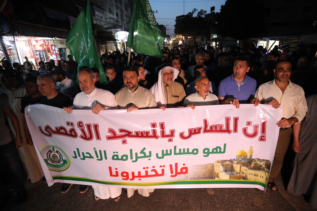 Gazze'de fanatik Yahudilerin Doğu Kudüs’teki “bayrak yürüyüşü” protesto edildi