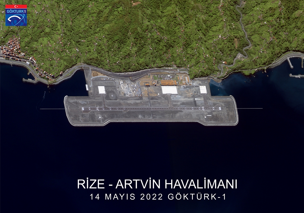 MSB, Rize-Artvin Havalimanı'nın Göktürk-1 uydusundan gelen görüntülerini paylaştı