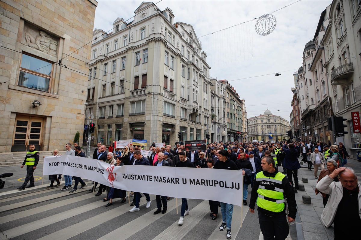 Saraybosna'da Ukrayna'ya destek gösterisi düzenlendi