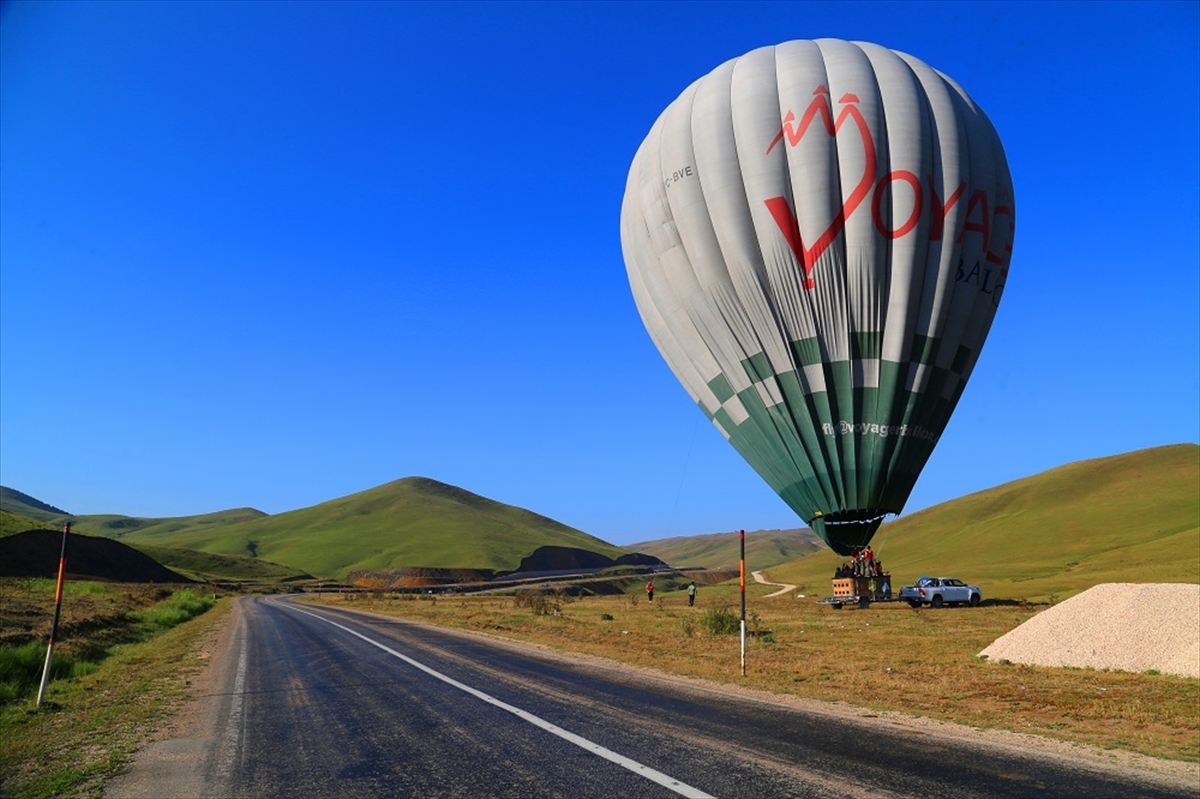 Ordu'da yayla turizmini canlandırmak için sıcak hava balonu deneme uçuşu yapıldı