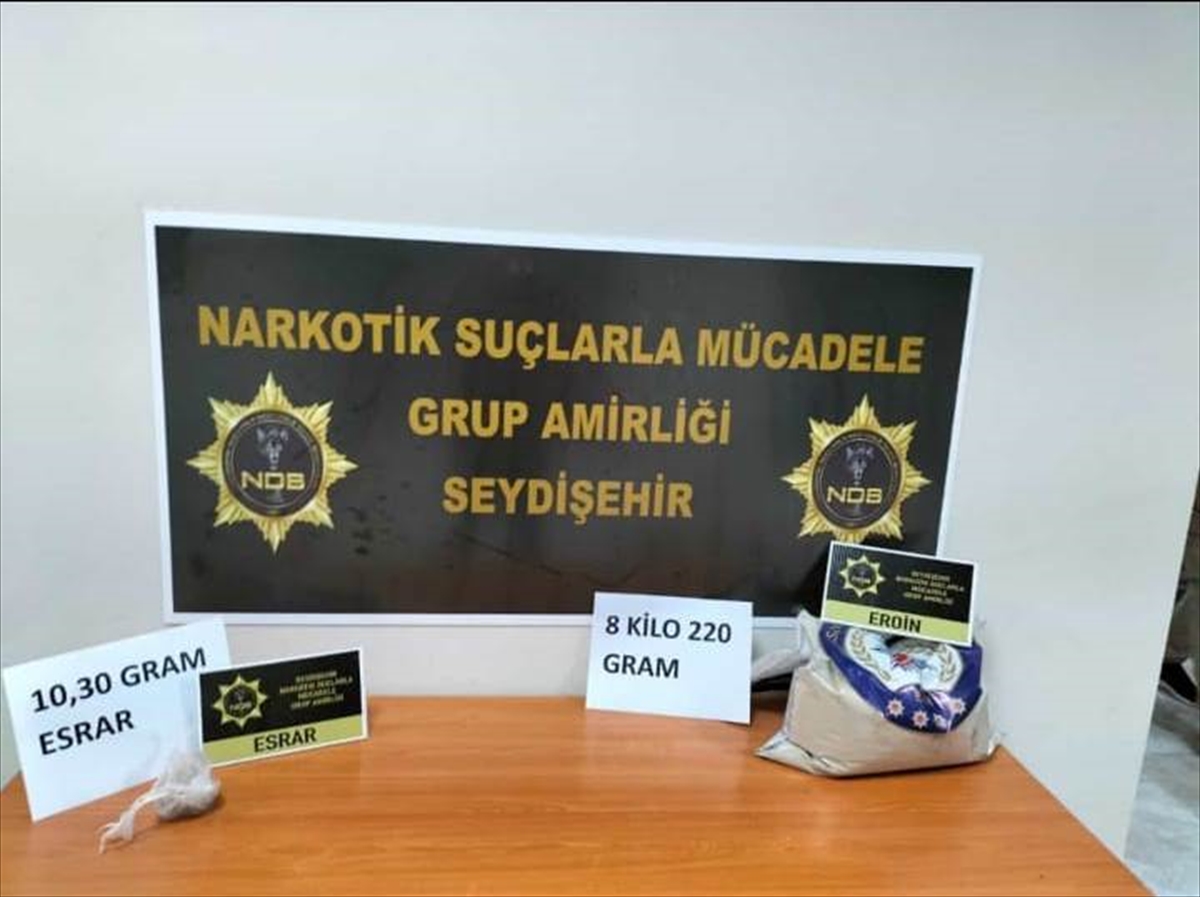 Seydişehir'de otomobilde 8 kilo 220 gram eroin ele geçirildi