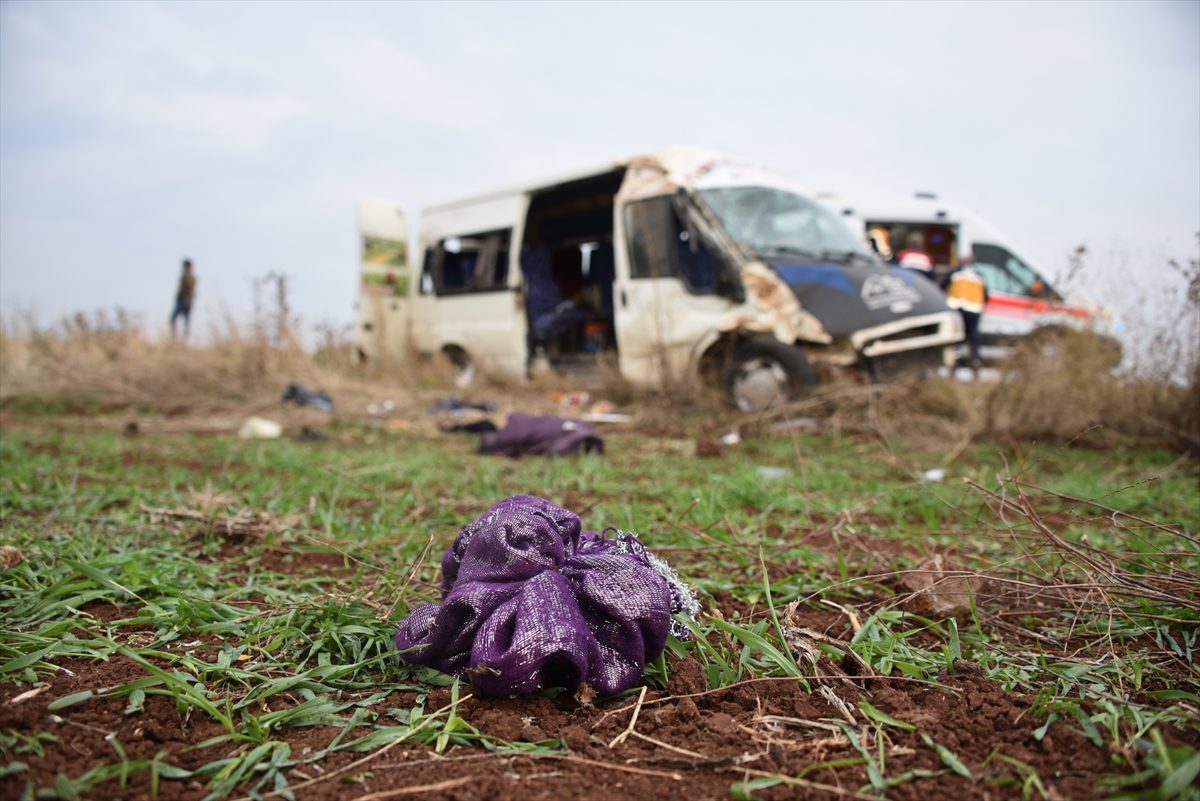 Şanlıurfa'da tarım işçilerini taşıyan minibüsün devrilmesi sonucu 23 kişi yaralandı